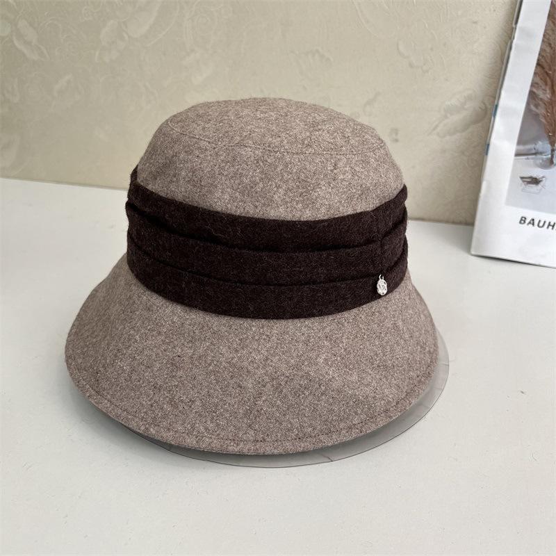 

Вовняний сонцезахисний капелюх спереду довгий ззаду короткий капелюх-відро жіночий осінньо-зимовий капелюх модний теплий капелюх-відро повсякденний M（56-58cm） сірий колір