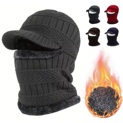 Winter Men's Knitted Hat Autumn/Winter Women's New Cotton Hat with Velvet Wool Hat Men's Cold Hat for Warmth