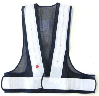 Gilet réfléchissant LED Ichinen Access Beruf SECURITY Safety Supplies, bleu marine x blanc, 87431, capsule haute avec batterie