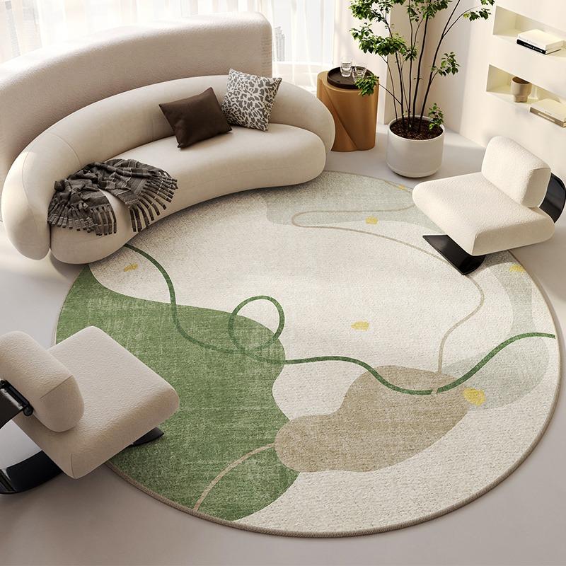 Round Living Room Carpet Large Bedroom Rug Bedside Floor Mat Soft Fluffy Beige Carpets Home Decoration Rugs Alfombra De Salón