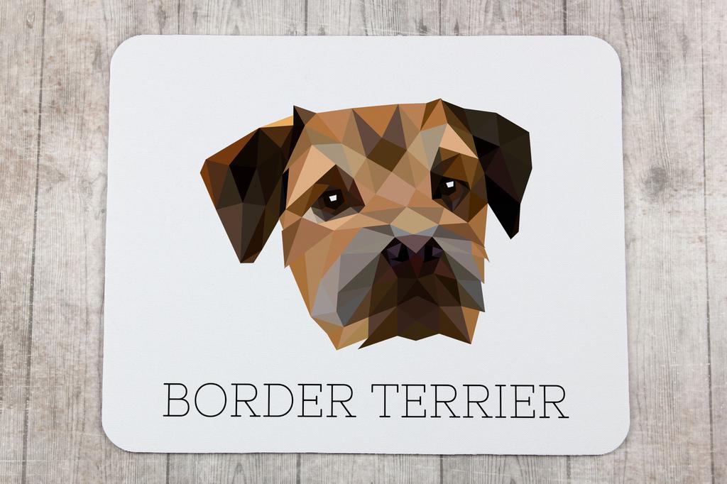 Border Terrier -Geometryczna Podkładka Ze Zdjęciem I Napisem Pod Mysz Art-Dog
