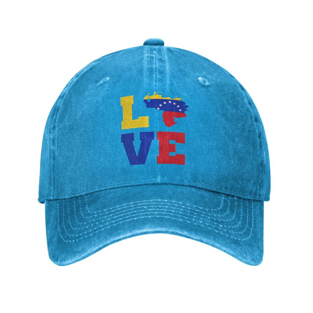 Love Venezuela Map Flag Tricolor Casual Baseball Cap Running Hippie Trucker Hat Summer SunProof Couple Women Baseball Caps