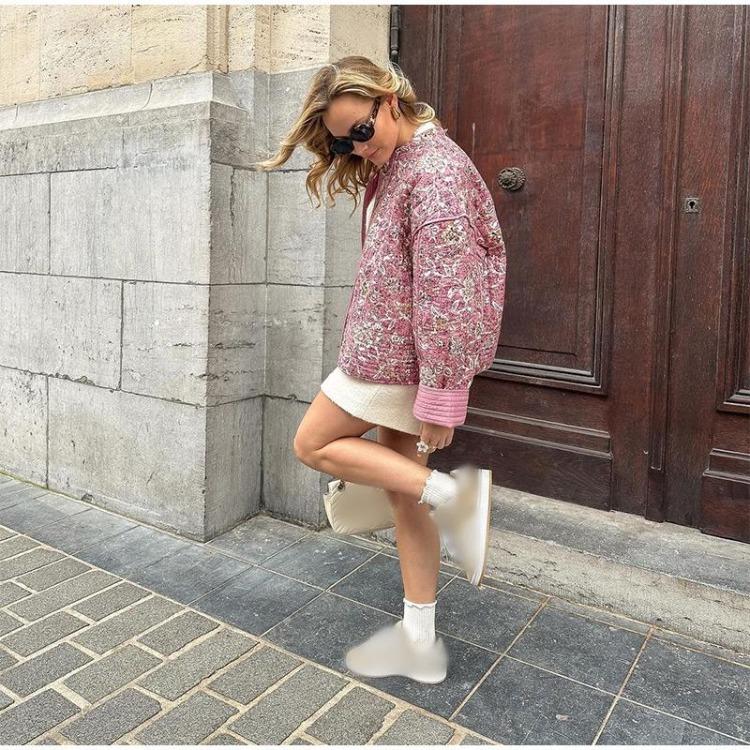 Fall Winter Fashion Female Casual Outerwear Vintage Korean Long Sleeve Jacket Floral Print Thickened Cotton Coat Quilted Stand Collar Loose