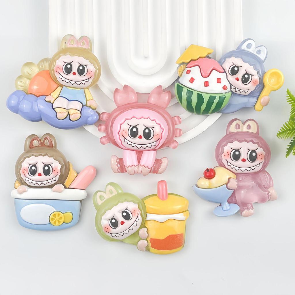 Cartoon Luminous Resin Accessories: Dessert Figures for Phone Cases, Hair Clips, Water Cups, Shoe Buckles, and Ornaments