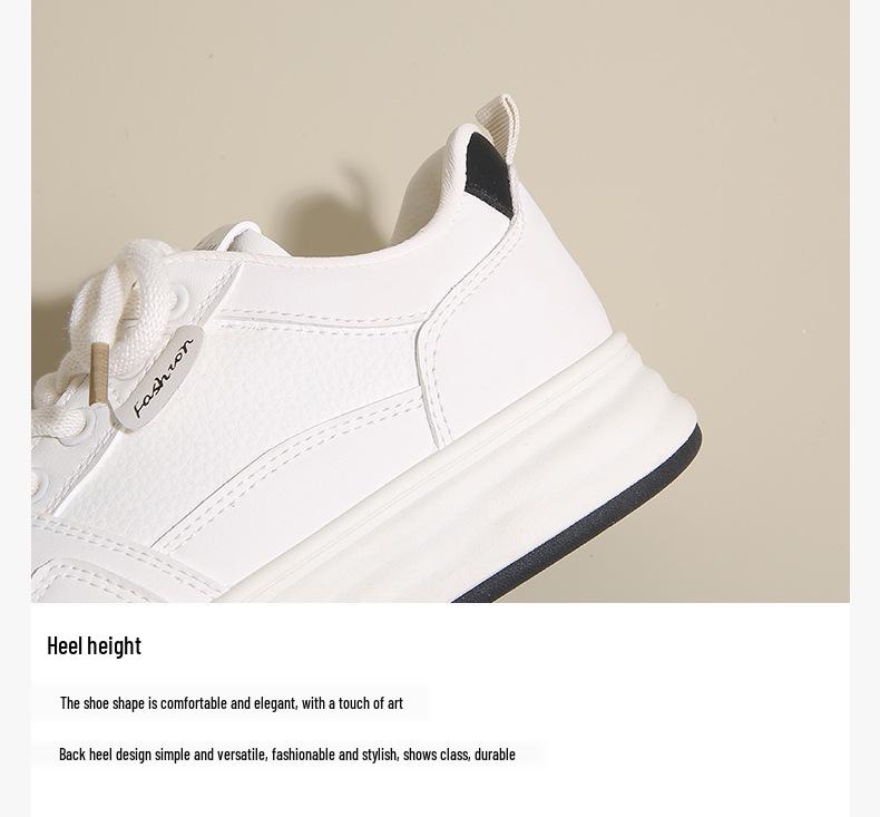 2025 Frühling Damen Atmungsaktive Weiße Sneaker - Vielseitige Koreanischer Stil Dicksohlige Freizeitschuhe