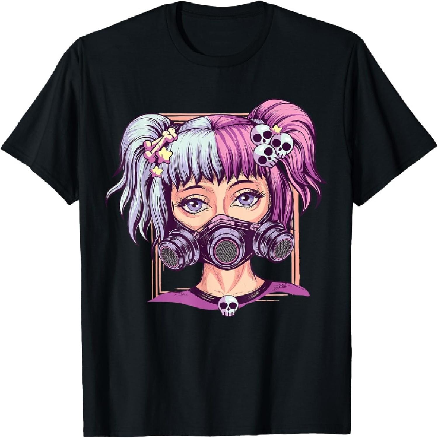 

Steampunk Pastel Goth Girl Creepy Anime Cyber Punk Nu Goth T-Shirt XXXXXL