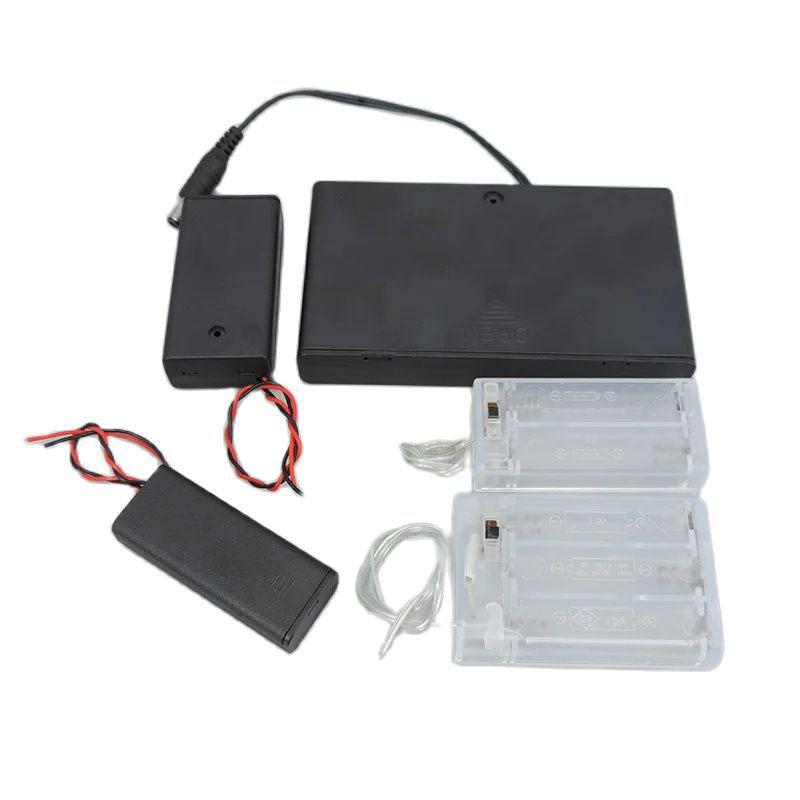 2 3 4 Slots Ports AA Batterie transparent schwarz 2xAA 3xAA 4XAA 8AA Power Storage Case Box Halter Leitungen für DIY Reparatur Werkzeuge