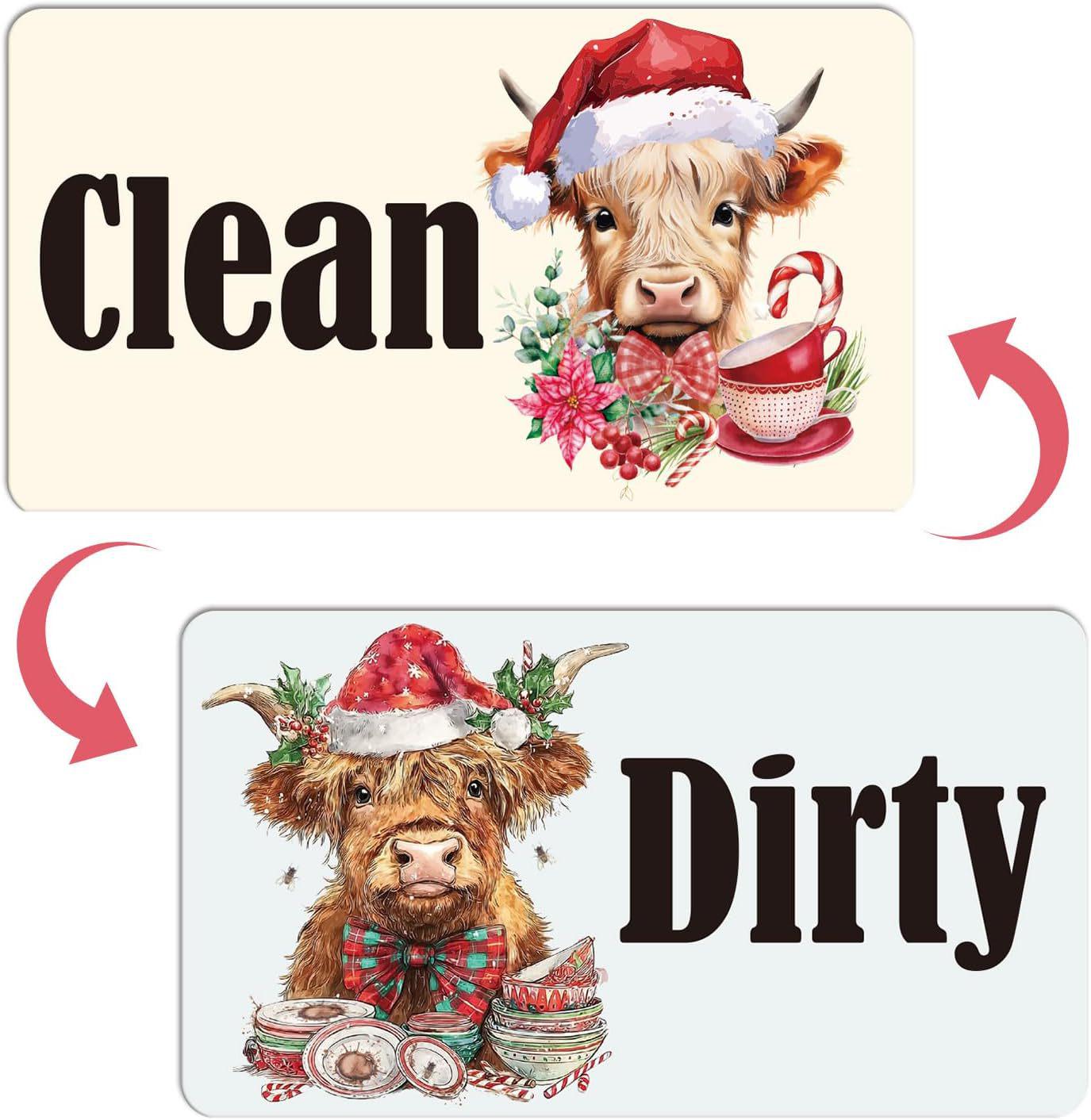 

Christmas Dishwasher Magnet Clean/Dirty Indicator Tile (MGCT5086), Double-Sided.