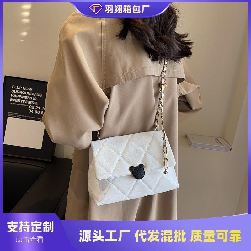 Rhombus chain bag women's summer new versatile shoulder messenger bag casual high-end small square bag