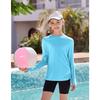 CHARMLEAKS Rash Guard for Girls Long Sleeve Swim Shirt UPF 50+ Sun Protection Teen Girls Swimsuit Athletic Shirts 7-16Y