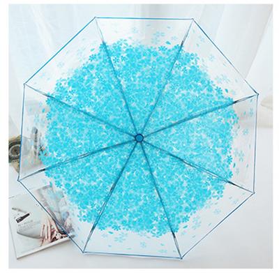 Sakura Pattern Purple/Pink/Blue Umbrella 28cm Lightweight Sakura Umbrella Plastic/Alloy Stylish Transparent Umbrella Performance