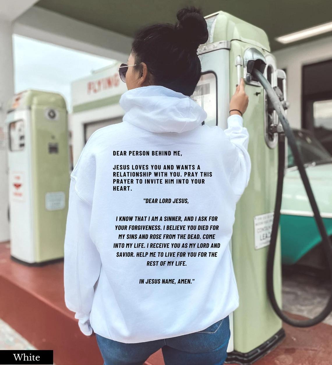 

Дорогой человек позади меня Иисус плечевые рукава христианский принт флисовый свитер 2XL