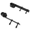 Sliding Door Track Kit, Max. 100 kg Load Capacity, Metal, Black, 2 m, Black