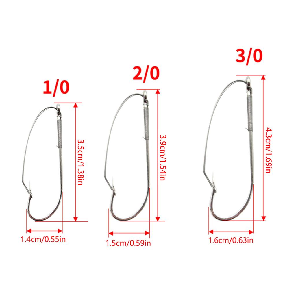 10Pcs Wacky Rig Hooks Replacement Sharp Weedless Fishing Hooks Wacky Worm Hooks for Wacky Rigging Worm Lure Rustproof
