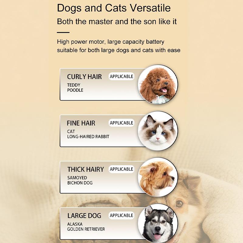 Professional Rechargeable Pet Shaver Kit Ceramic Blade Low Noise Dog Cat Hair Trimmer With 4 Limit Combs