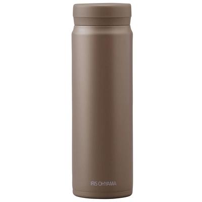 Iris Ohyama Wasserbecher, Schraubverschluss, leicht zu waschen, Vakuum hält für 6 Personen, Edelstahl, Mokkaflasche, Flasche, 500 ml, Mund, Design, isoliert,
