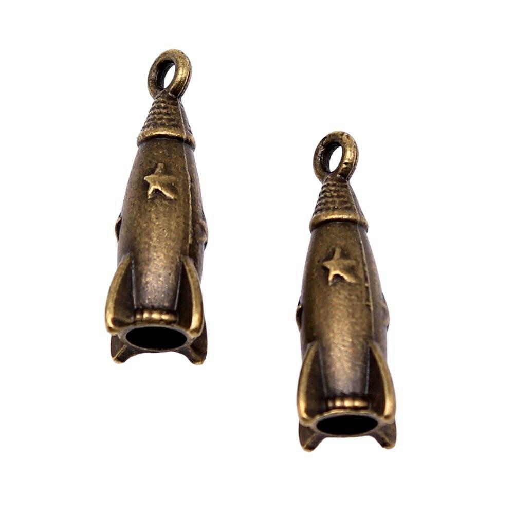 

10шт 3D подвески-ракеты Подвески античная бронза Цвет цинкового сплава 24X9X9mm