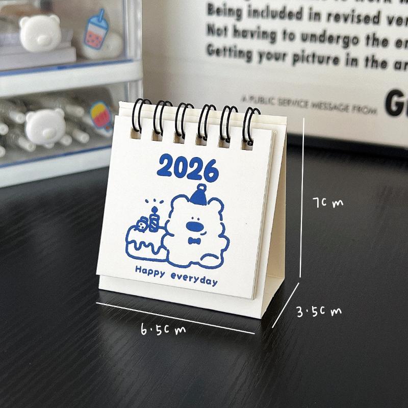 2026 Cute Mini Calendar Office Desktop Decoration Small Ornament Calendar Calendar Plan Book