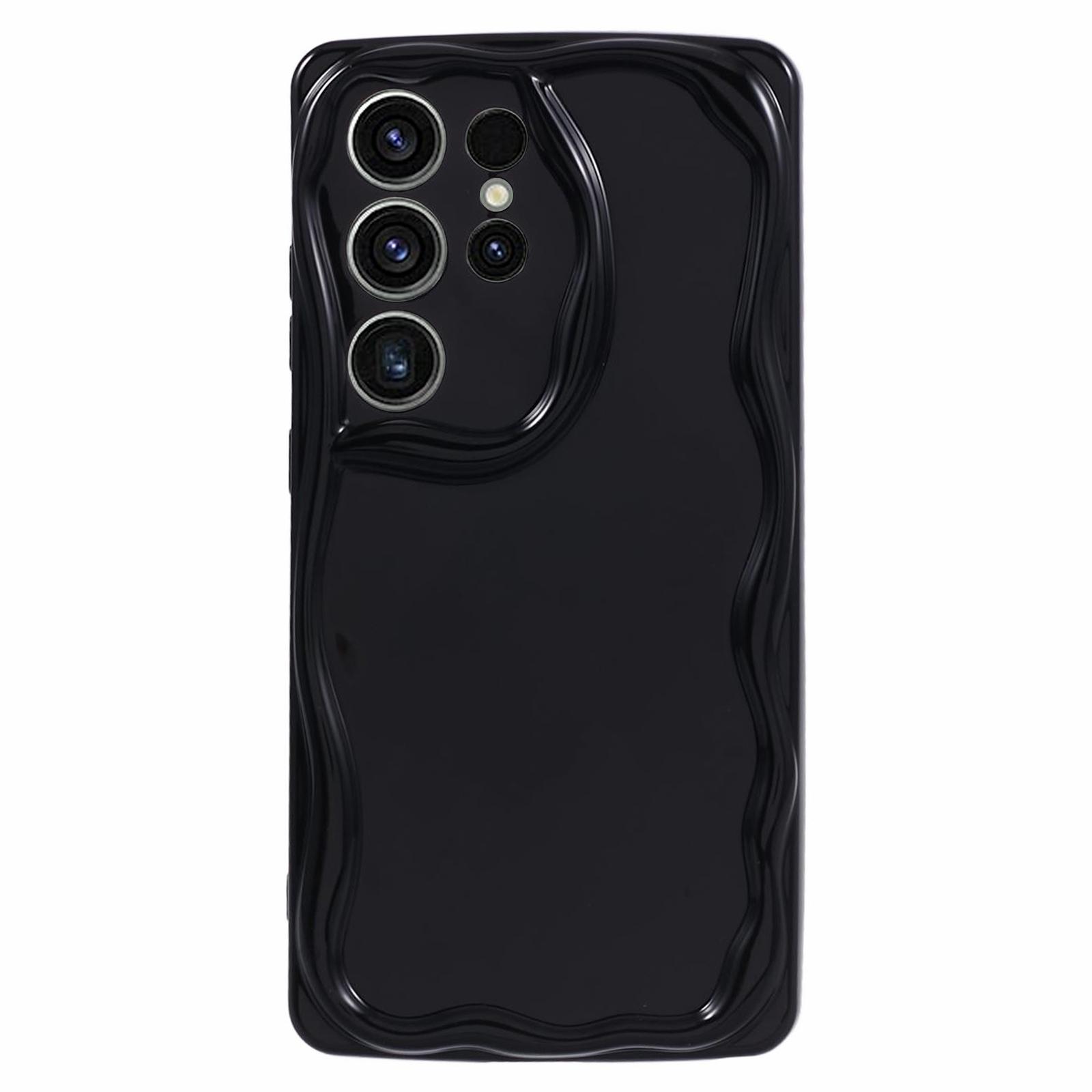 

YX Series For Samsung Galaxy S24 Ultra TPU Case Wavy Edge Precise Cutout Protective Phone Cover Black