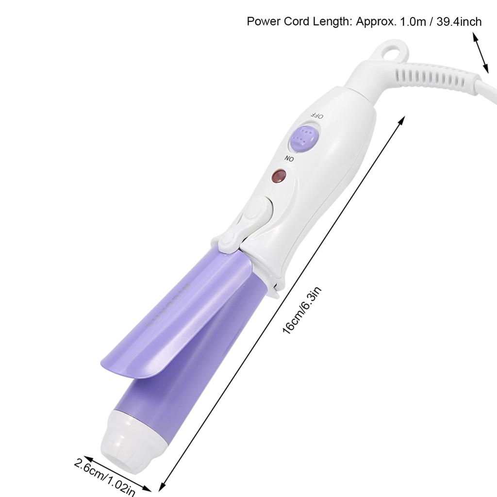 Mini Portable Deep Curly Bunches Ceramic Curling Heating Wave Curler Purple