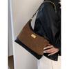 Vintage suede underarm bag women's 2025 new trendy fashion Korean small fragrance style rhombus chain bag crossbody bag