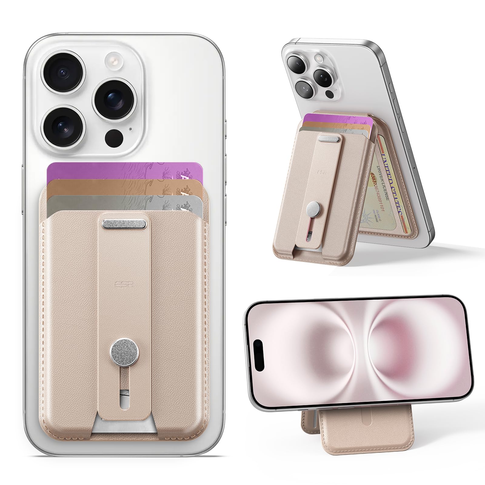 

Новый чехол-картхолдер Aura MagSafe с увеличенным объемом хранения 5 карт RFID для смартфона MagSafe регулируемый совместимый с iPhone и Google Pixel 10 серии