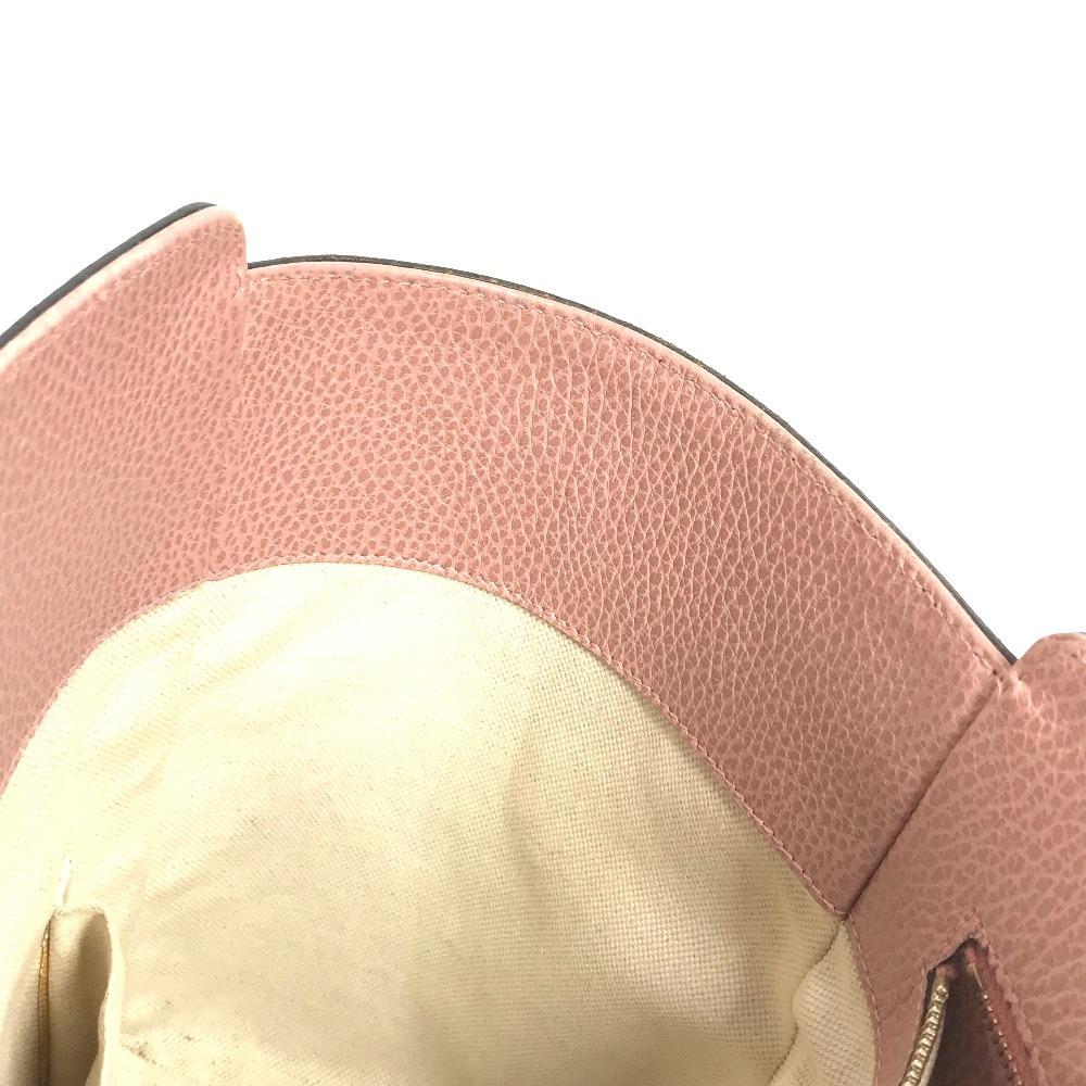 GUCCI 354408 Bicolor Logo swing Bag Tote Bag Shoulder Bag Leather gray/pink