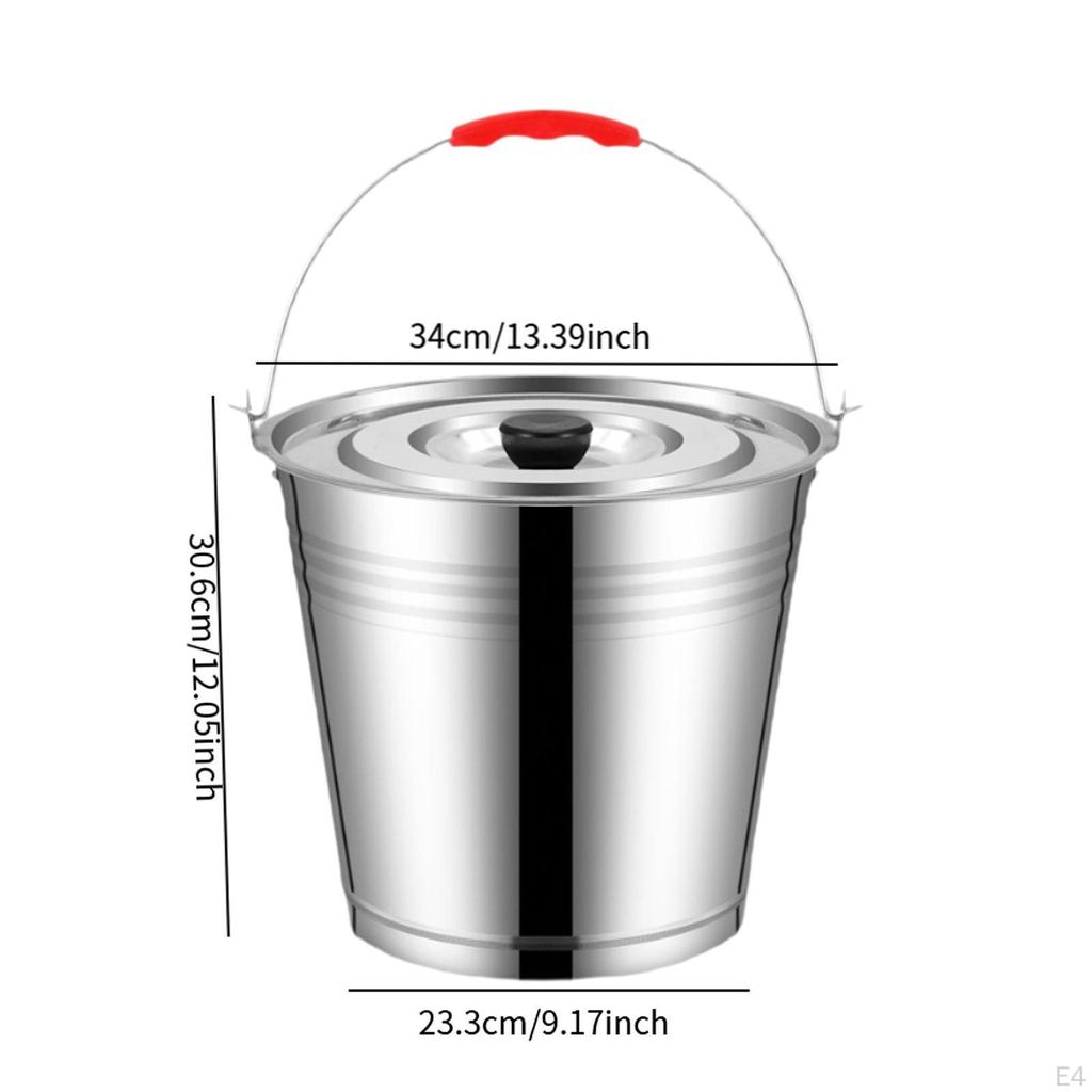 Ice Bucket Stainless Steel with Lid Beverage Tub Easily To Clean Pail Wine for