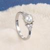 Imitation Pearl Rings For Women Korean Rose Gold Silver Engagement Anniversary Gift Jewelry KCR263