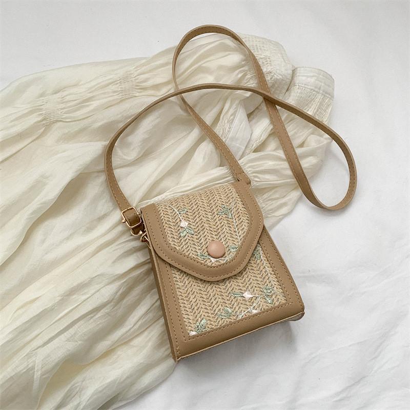 

Stylish White And Khaki Woven Shoulder Bag For Women With Chic Minimalist Design хакі