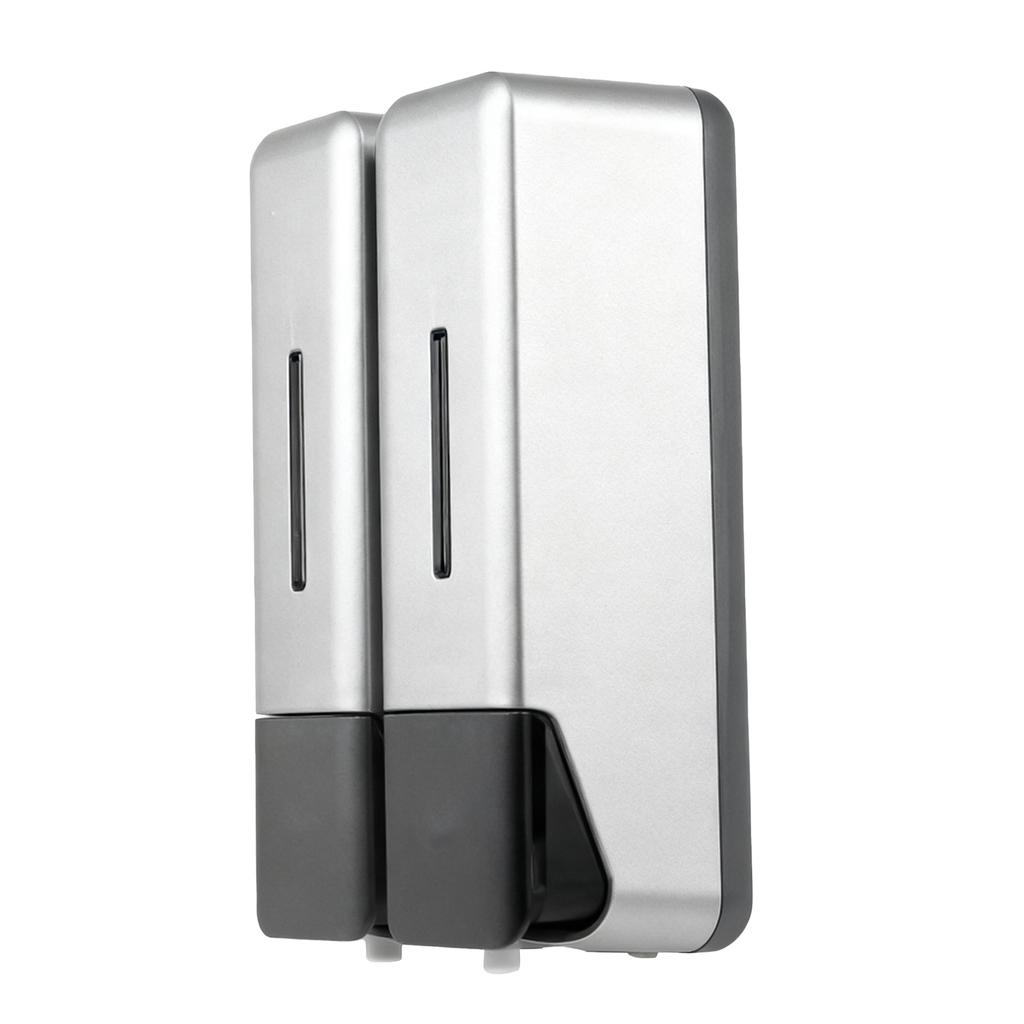2-Kammer Duschseifenspender Wandmontierter Shampoospender für Badezimmer Hotel 250 ml pro Flasche Silber