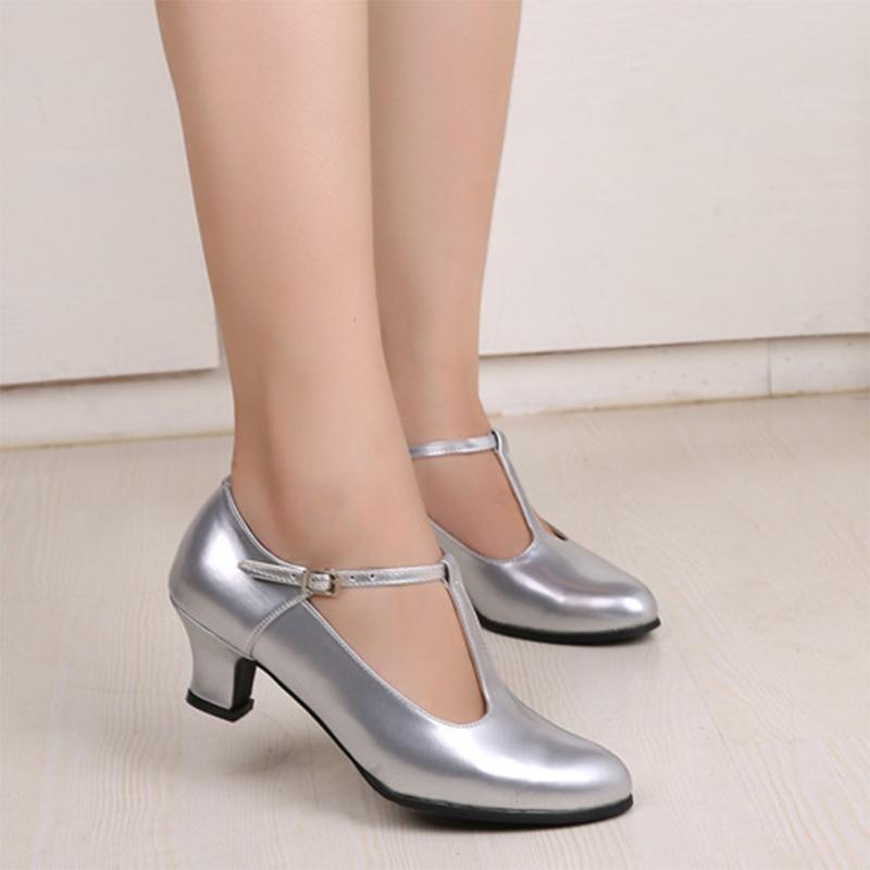 Ladies High Heels Pumps Women Latin Dance Shoes 4CM Low Heels Female Wedding Party Shoes Female
