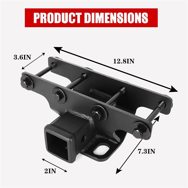 2 INCH Rear Bumper Towing Trailer Tow Hitch Receiver Metal Kit for Jeep Wrangler JK JL 2007-2023 2Door 4Door