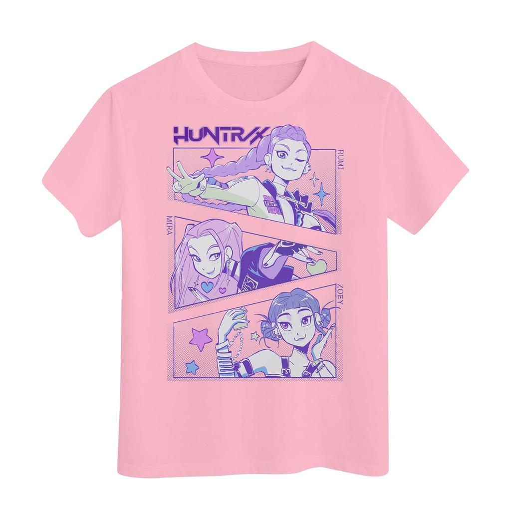 Boys Girls Round Neck Casual Printed Short-sleeved T-shirt Top