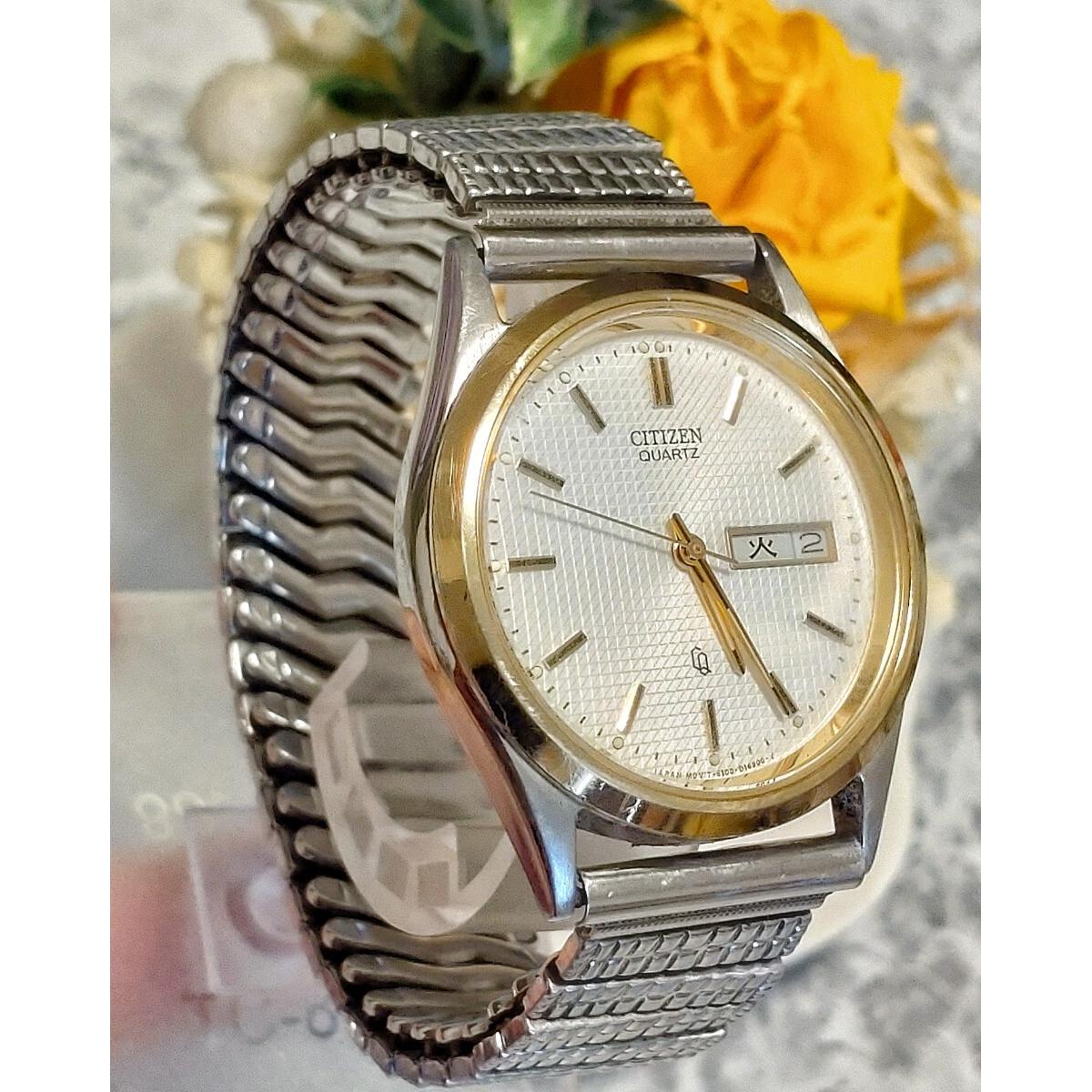 Used Working New Battery CITIZEN QUARTZ Citizen Quartz Men s Watch Combi Color Day Date Gold Silver