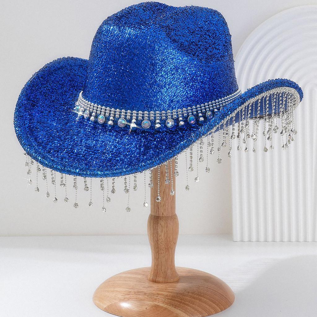 Jeweled Cowboy Hats Heavy Crystal Panama Hat Surprise Gift for Girl Boys Bride Hat for Carnivals Music Festival
