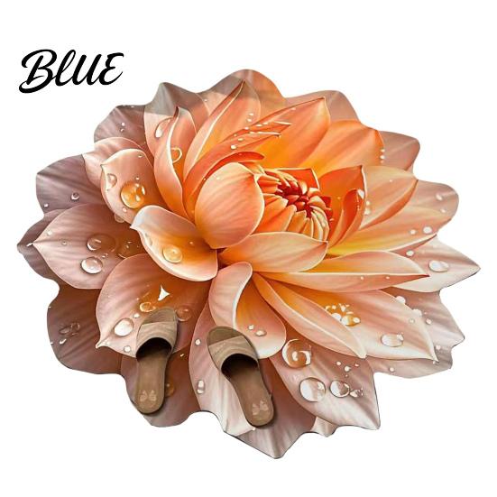 Wood Flooring Rug Contemporary Area Bathroom Mat Non-Slip Absorbent Flower Floor Decorative 3D Realistic Pattern