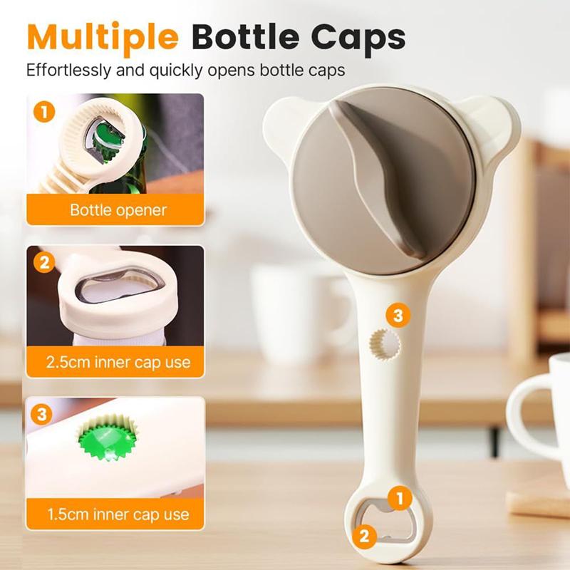3-in-1 Metal Kitchen Tool Gripper Lid Opener Can Multifunctional Adjustable Opener Bottle Opener - Easy to Use Home Essential