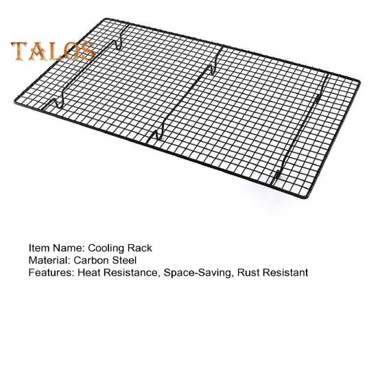 Baking Cooling Rack 18x10 Inches Carbon Steel Cooling Rack for Cakes Cookies BBQ Heat-Resistant & Space-Saving Non-Slip Grid Kitchen Shelf