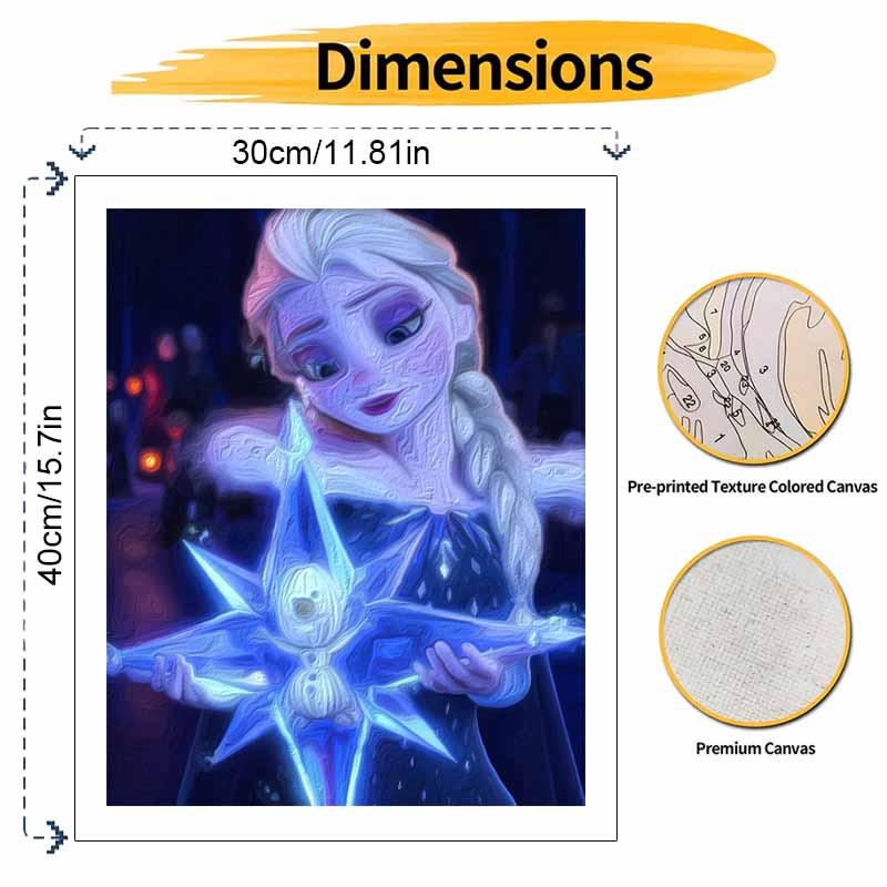 Disney Elsa Olaf Oil Painting Kit Digital Painting Art Handmade Diy Home Room Decorations