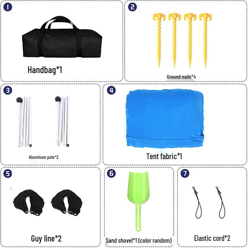 Portable Outdoor Sunshade Canopy: Beach Tent & Cooling Shelter for Camping & Fishing