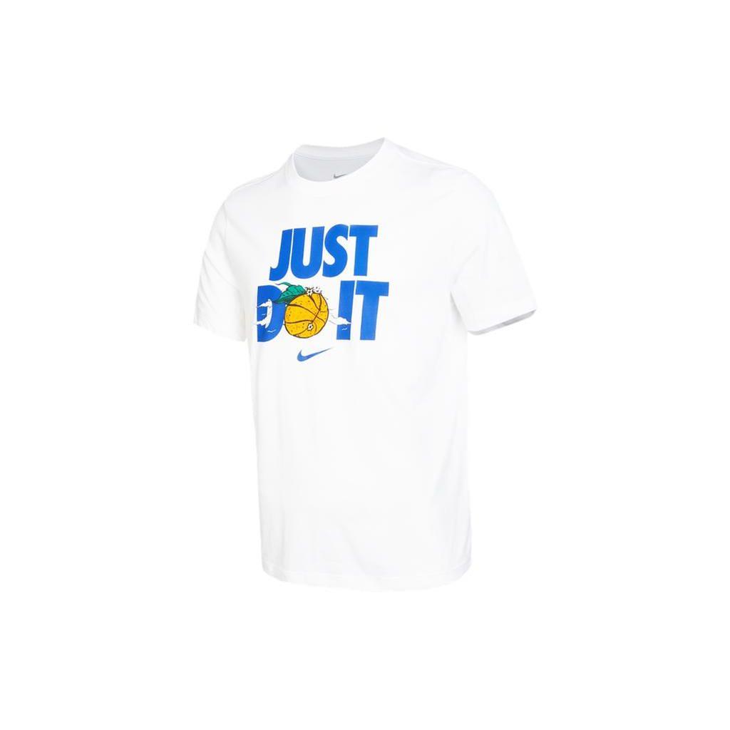 Nike Just Do It Letter Print Crew-Neck Short Sleeve T-Shirt Men Tops White DV1213-100