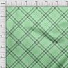oneOone Cotton Flex Light Green Fabric Plaid Sewing Material Print Fabric By The Yard 40 Inch