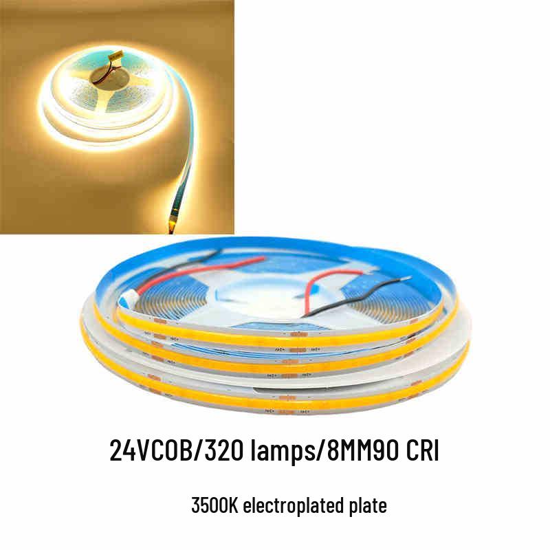 COB Self-Adhesive LED Light Strip: Flexible 5V/12V/24V, Low Voltage, Three-Color for Home, Ceiling, Cabinet, and Mall Decor