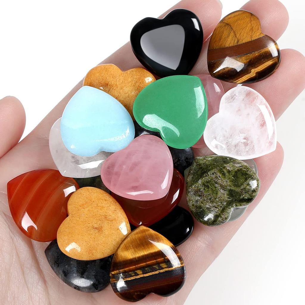2cm Natural Rose Quartz Heart Crystal Gemstone