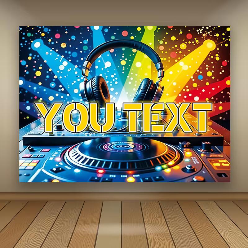 Фотофон с неоновыми огнями для DJ-стойки с индивидуальным текстом 47.2x31.5inch/120*80cm