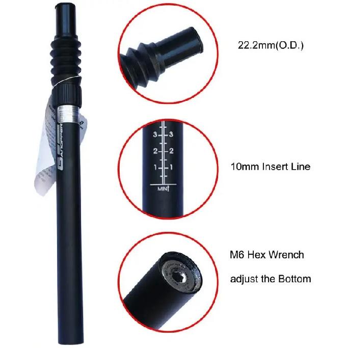 25.4mm 26.6mm 27.2mm 28.6mm 30.9mm 31.6mm MTB Mountain Bike Suspension Seatpost MTB Shock Absorb Damping Bicycle Seat Post