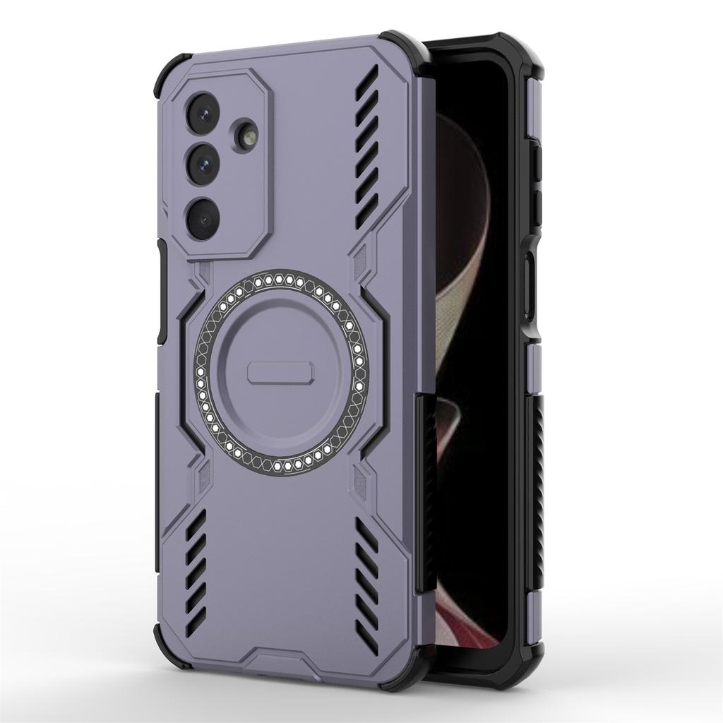 For Samsung Galaxy M36 5G Magnetic Case Butterfly Armor Hollow Heat Dissipation PC+TPU Phone Cover