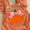 Citgeett Summer Halloween Infant Baby Girl Halloween Outfit Pumpkin Flying Sleeve Romper Bow Headband Clothes