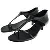 Zara Vintage Round Toe Ankle Strap Low Kitten Heel Leather Sandals Women Sandals Black 11332510800
